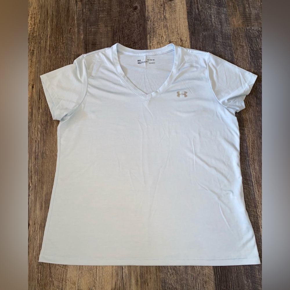 Under Armour Pale Blue V-Neck Performance Tee
